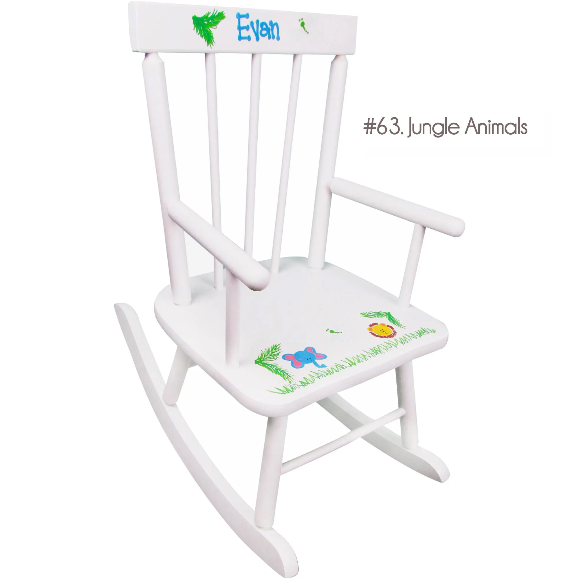 Hand Painted White Classic Rocking Chair