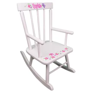 Hand Painted White Classic Rocking Chair