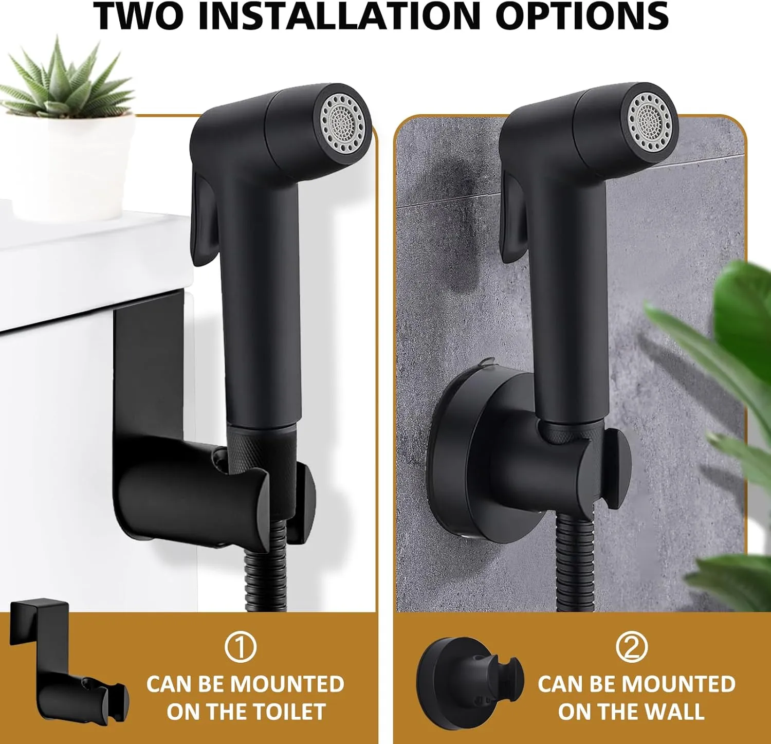 Handheld Bidet Sprayer for Toilet,Bidet Attachment for Toilet,Muslim Shower Toilet Bidet Sprayer,Adjustable Water Pressure Jet Spray for Toilet with Bidet Hose (Toilet, Bidet)