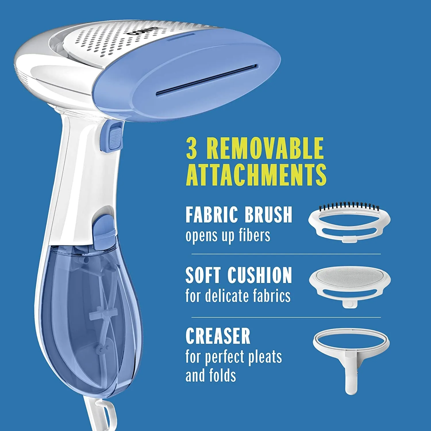 Handheld Garment Steamer for Clothes, Extremesteam 1200W, Portable Handheld Design,White/Blue