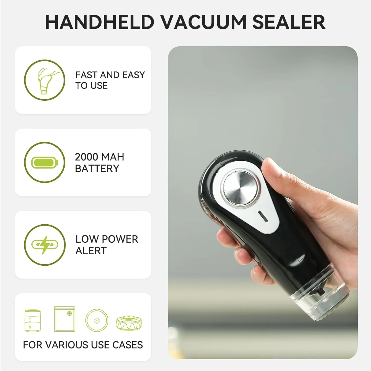Handheld Vac 'n Seal with Mason Jar Lids