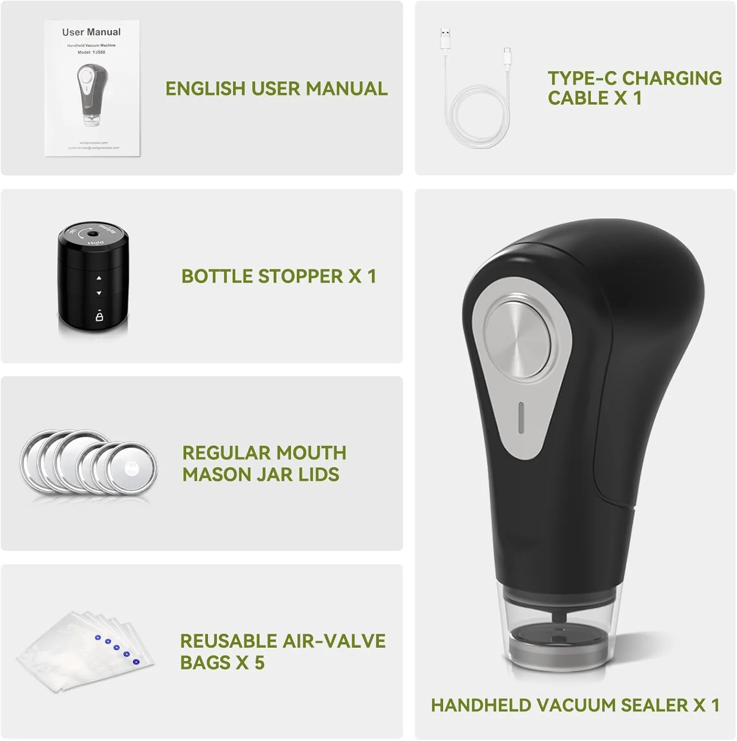 Handheld Vac 'n Seal with Mason Jar Lids