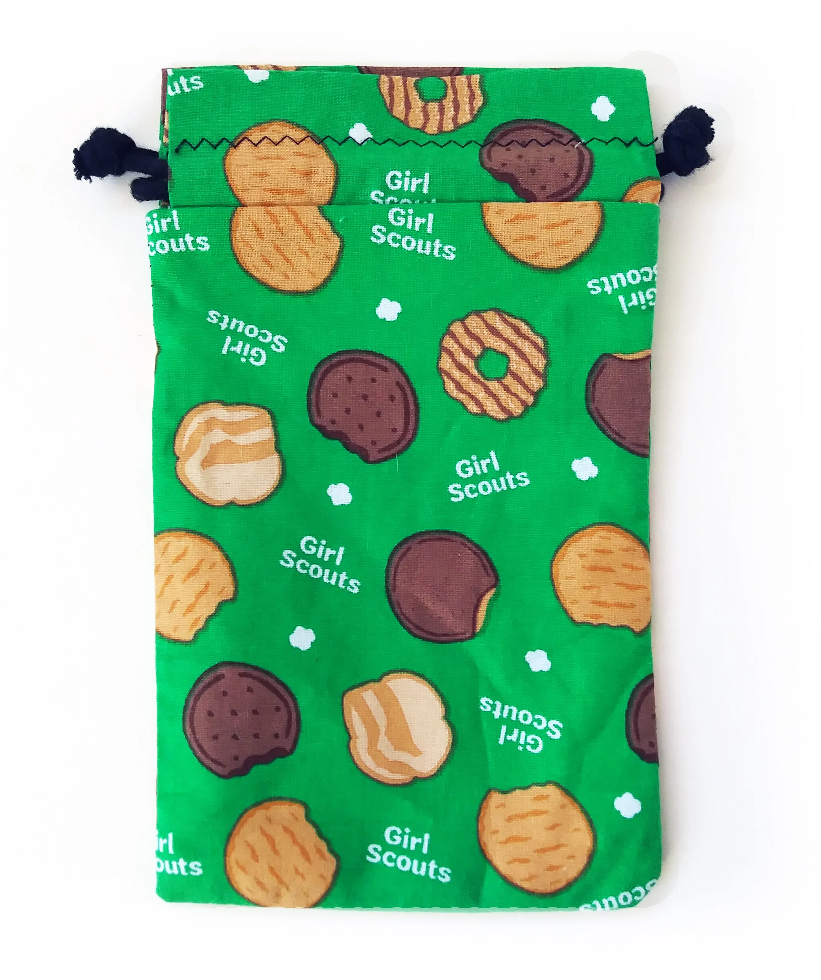 Handmade Drawstring Bag - Girl Scout Cookie fabric