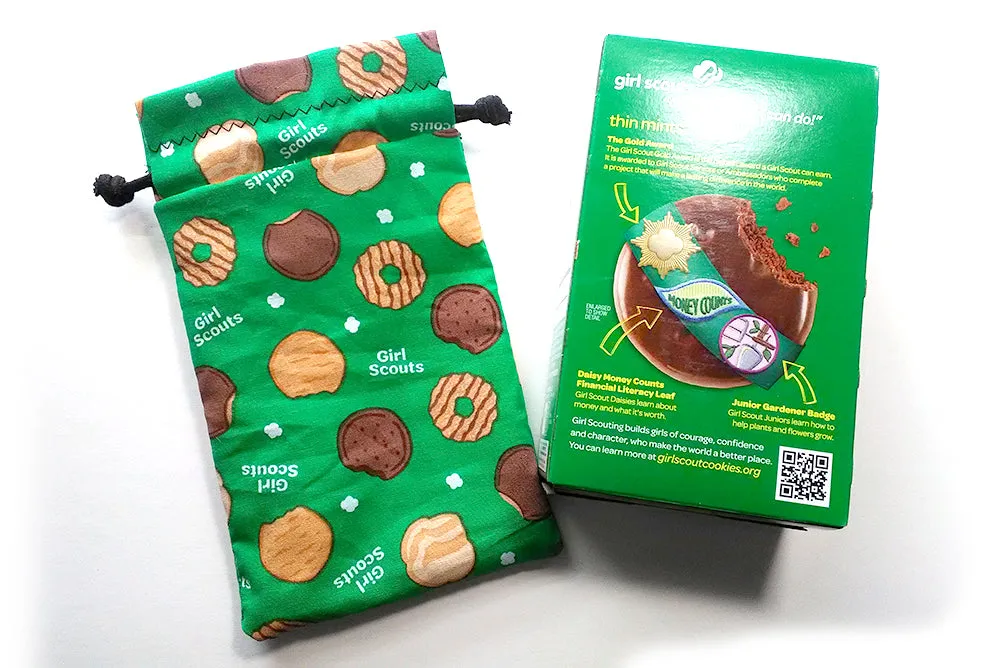 Handmade Drawstring Bag - Girl Scout Cookie fabric