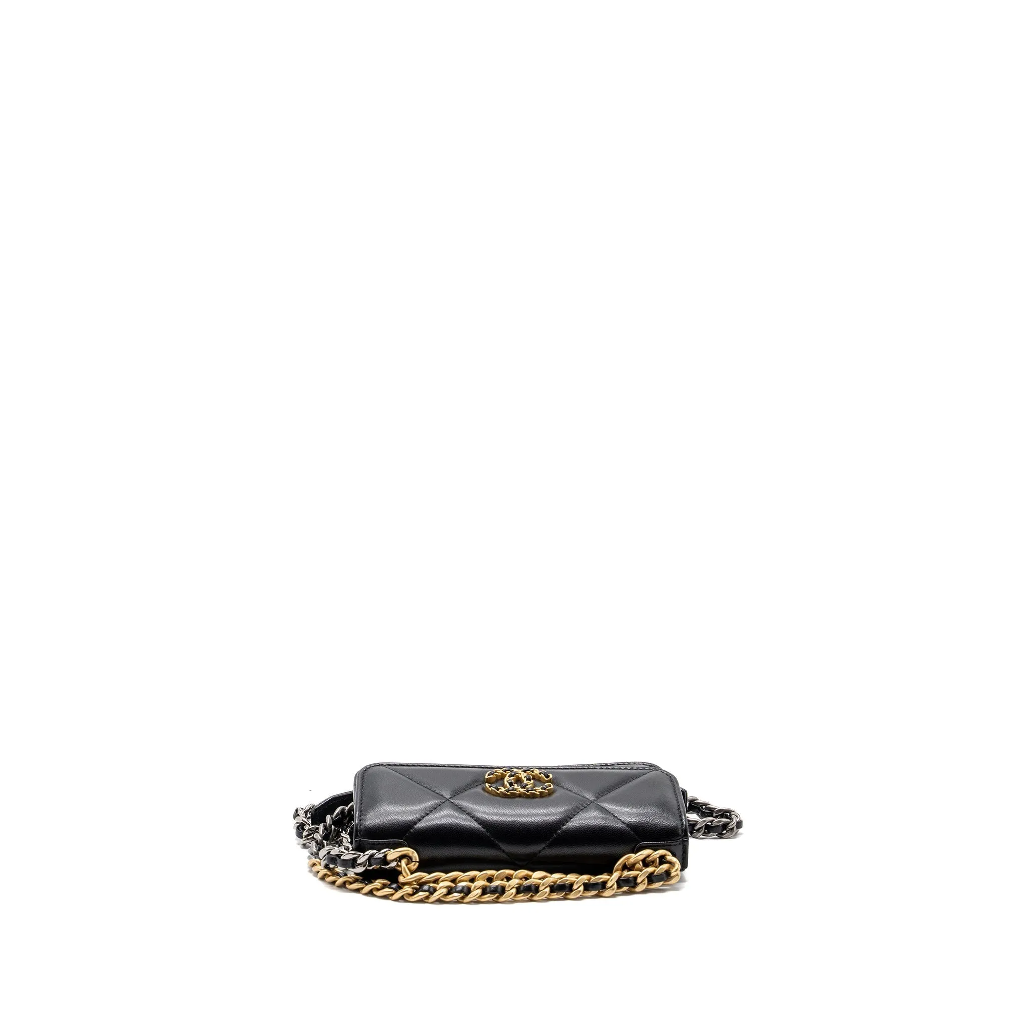 Hardware (microchip) Chanel Multicolour Bargain price Chain High-quality for low cost Mini Black 19 On Wallet Lambskin