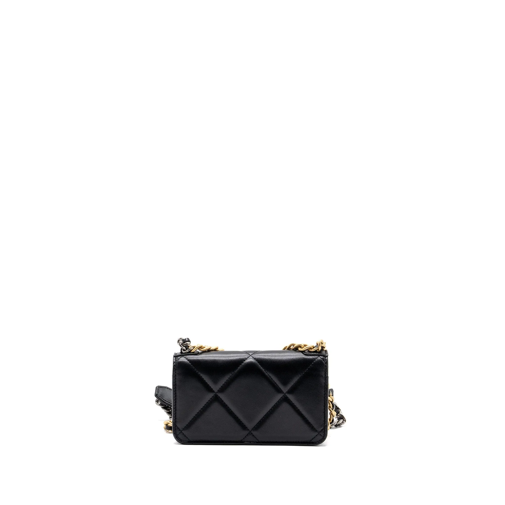 Hardware (microchip) Chanel Multicolour Bargain price Chain High-quality for low cost Mini Black 19 On Wallet Lambskin