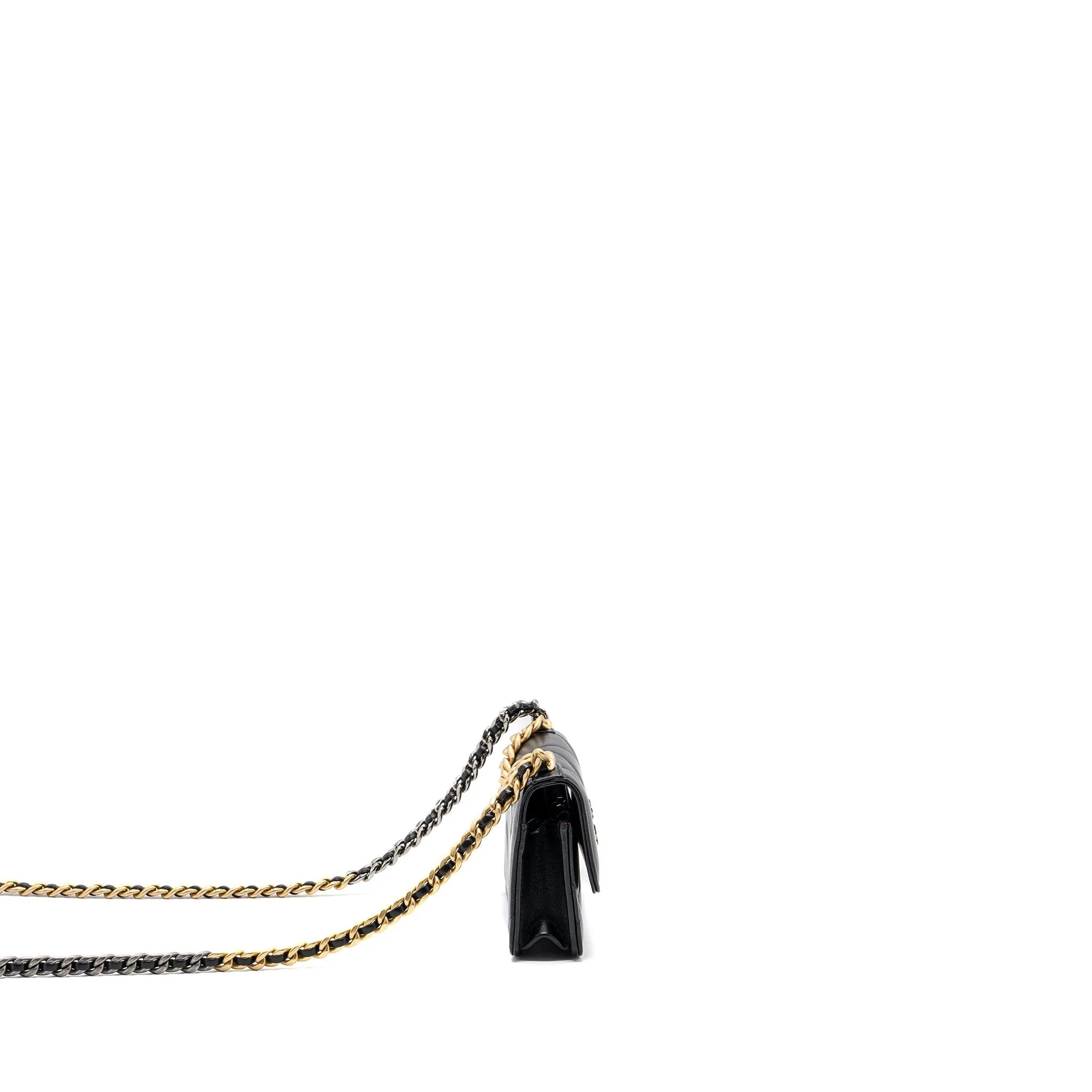 Hardware (microchip) Chanel Multicolour Bargain price Chain High-quality for low cost Mini Black 19 On Wallet Lambskin