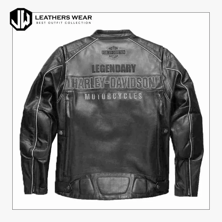 Harley Davidson Mens Votary Color blocked Leather Jacket