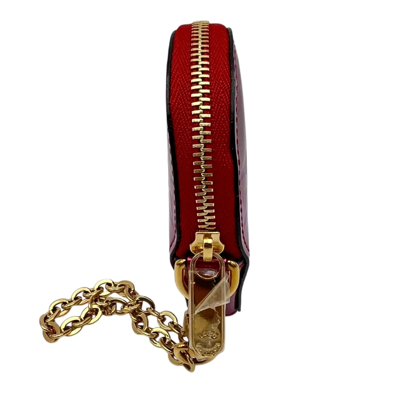 Heart Pouch Pink in Patent Leather, Gold hardware