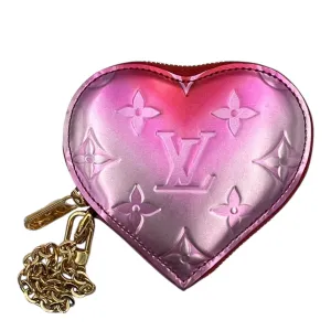 Heart Pouch Pink in Patent Leather, Gold hardware