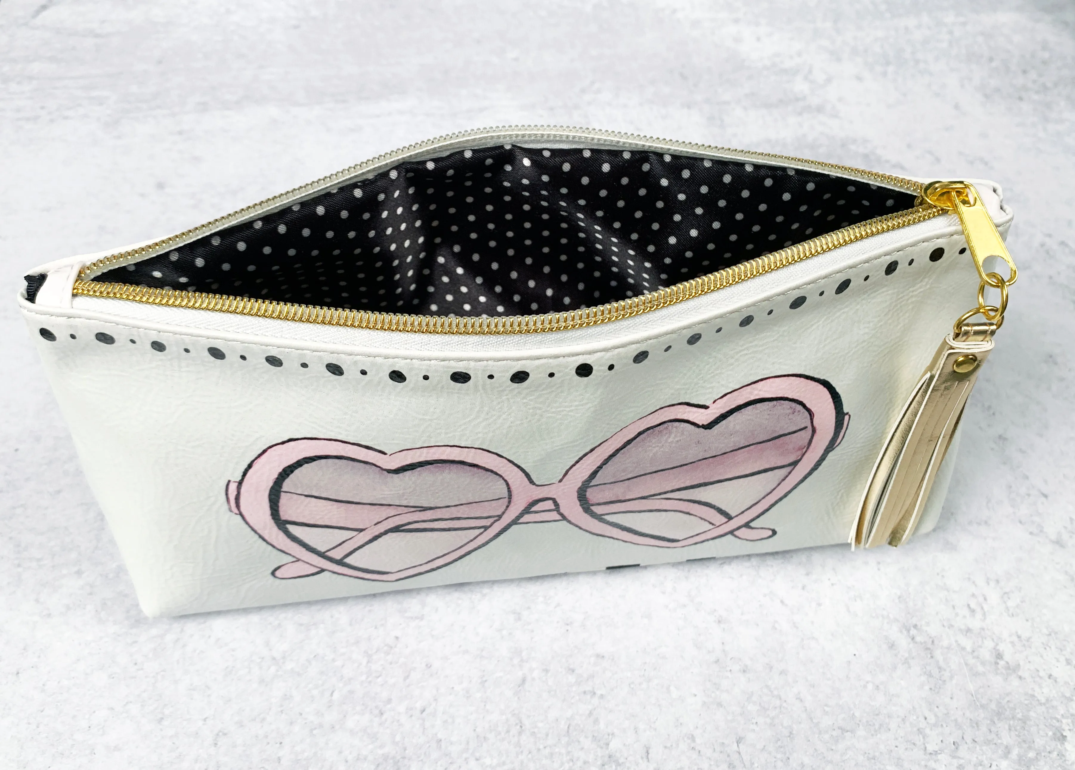 Hello Gorgeous Sunnies Oil Cloth Zipper Pouch