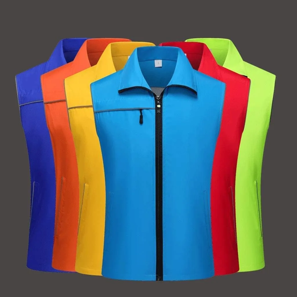 Hi Vis Vests, Volunteer Reflective Clothing, Safety Vest with Pockets and Zipper Activity Vest Reflective Safety Vest