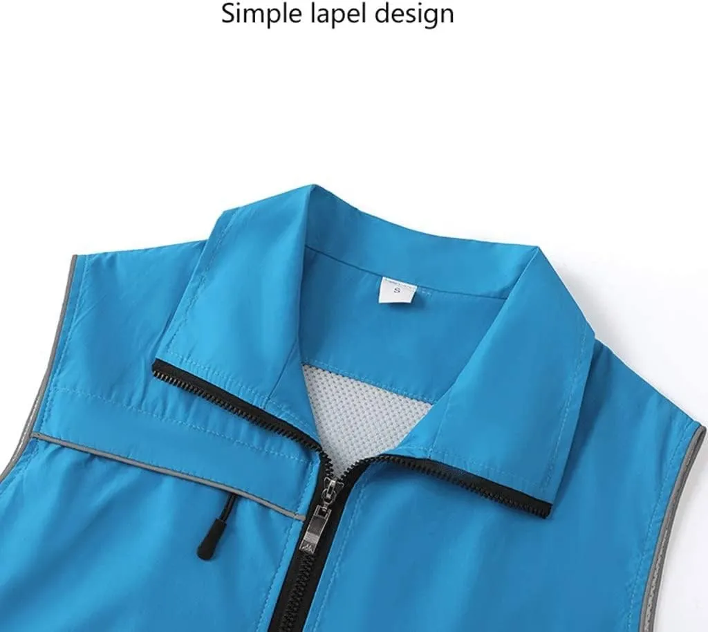 Hi Vis Vests, Volunteer Reflective Clothing, Safety Vest with Pockets and Zipper Activity Vest Reflective Safety Vest