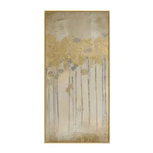 High Quality Gold Foil Trees Abstract Handmade Oil Painting