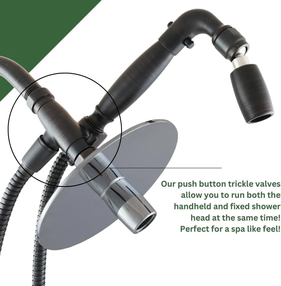 High Sierra Showerheads® - Solid Metal 4-Way Shower Head and Handheld Combo Kit. Reflection Shower Head & Handheld Shower Head w/Slip-Free Grip & Protective Nylon Insert - Matte Black
