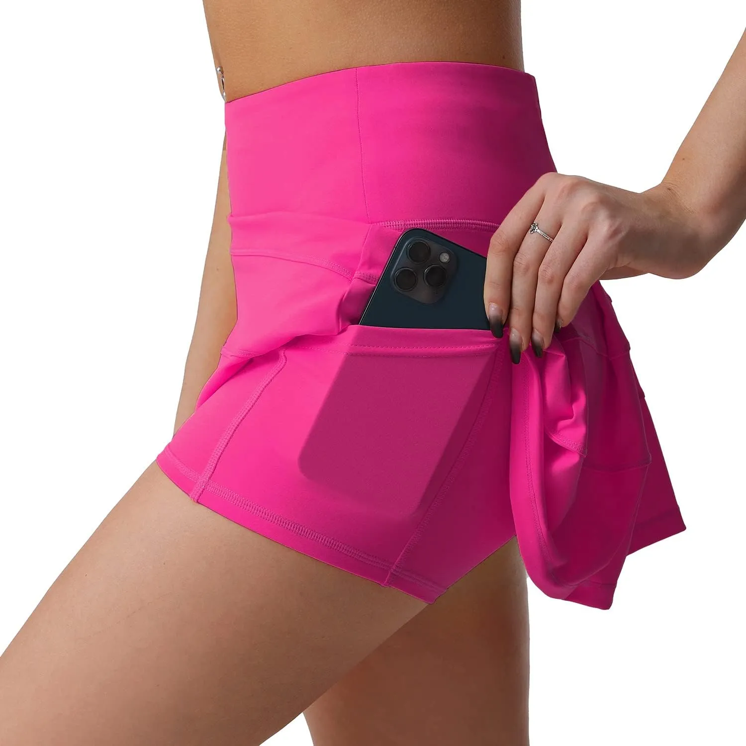 Husnainna High Waisted Pleated Tennis Skirt with Pockets Athletic Golf Skorts for Women Casual Workout Built-in Shorts