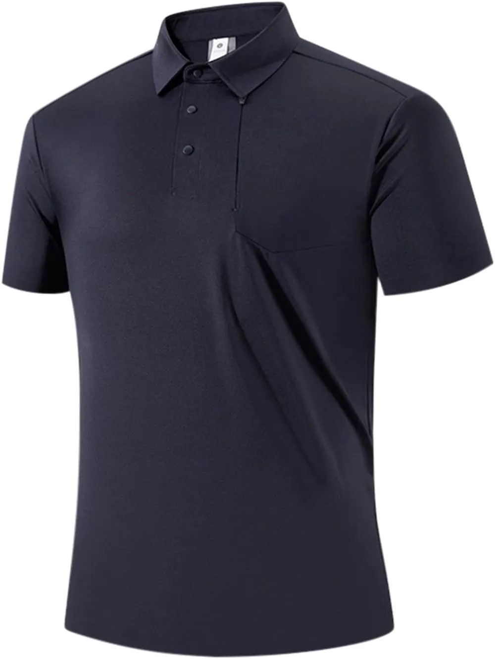 Ice Silk Shirts for Men Summer Fashion Short Sleeve Tactical Performance Polo Blouse Casual Lightweight Loose Blouse