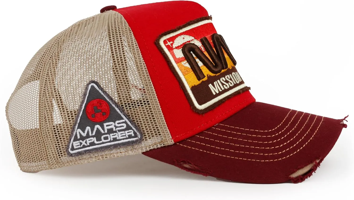 ililily Premium NASA Worm Logo Embroidery Structured Baseball Cap
