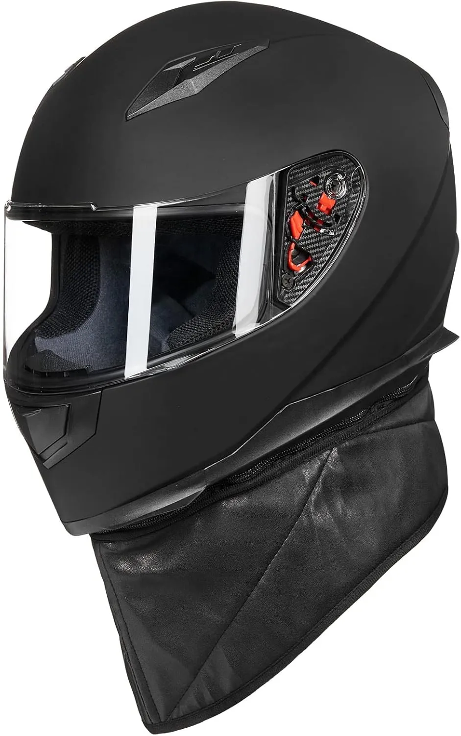 ILM Full Face Motorcycle Street Bike Helmet with Removable Winter Neck Scarf   2 Visors DOT Model-JK313