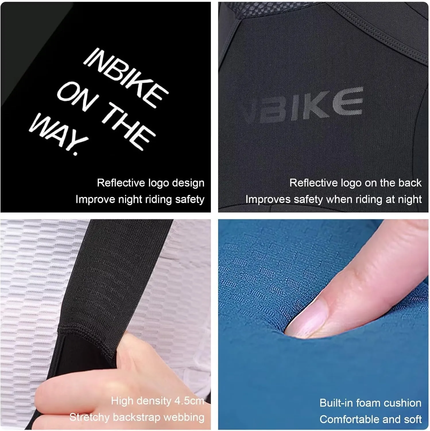 INBIKE Cycling Bib Tights Windproof Fleece 3D Padded Bike Leggings Long Thermal Bicycle Road Riding Men's Pants