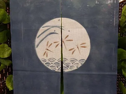 Japanese door half curtains without punching (Dragonfly 100*150cm)