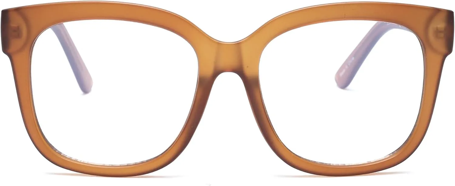 JIM HALO Oversized Blue Light Glasses for Women Square Chunky Bluelight Computer Glasses Reduce Eye Strain