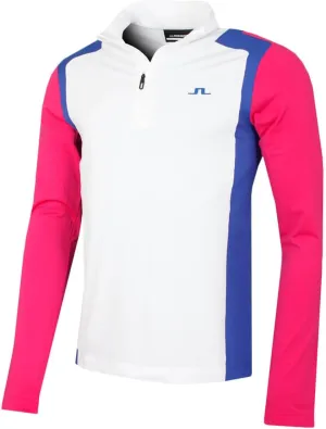 J.Lindeberg Men's Lukas Quarter Zip Mid Layer Sweater - Pink Peacock - M