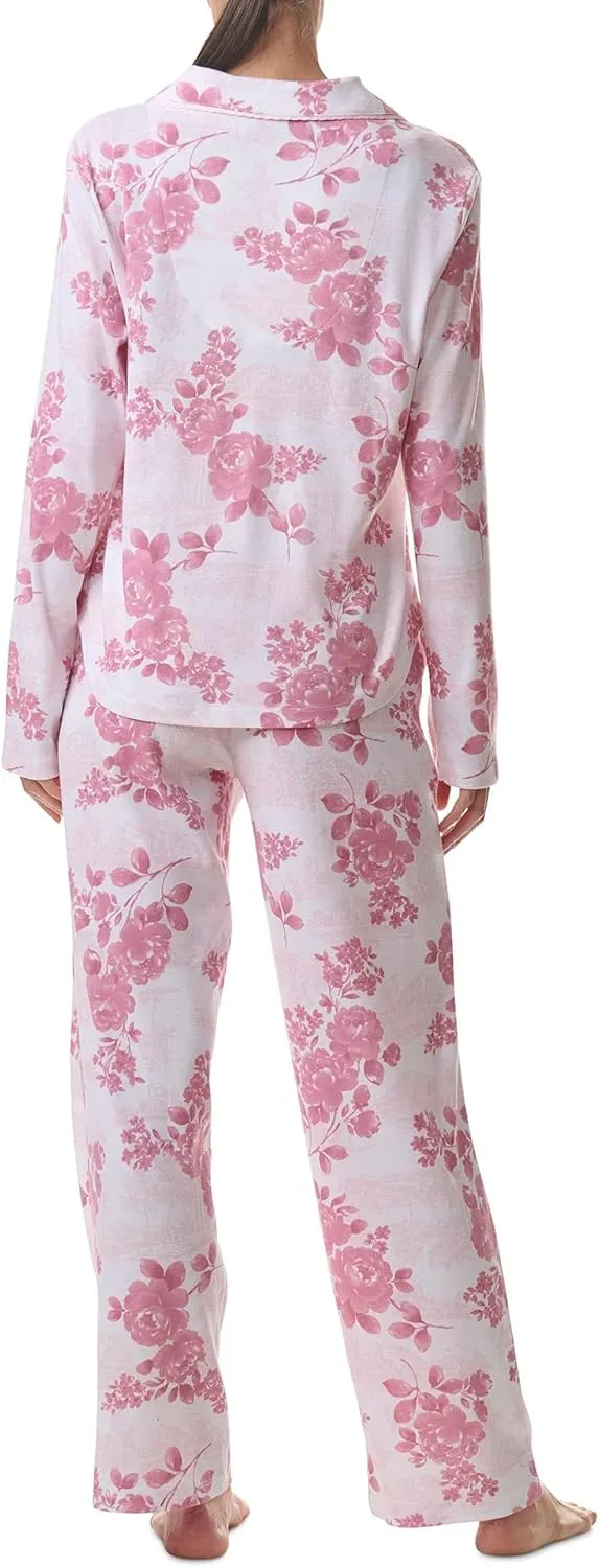 Karen Neuburger Women's Long Sleeve Girlfriend Pajama Set with Satin Picot