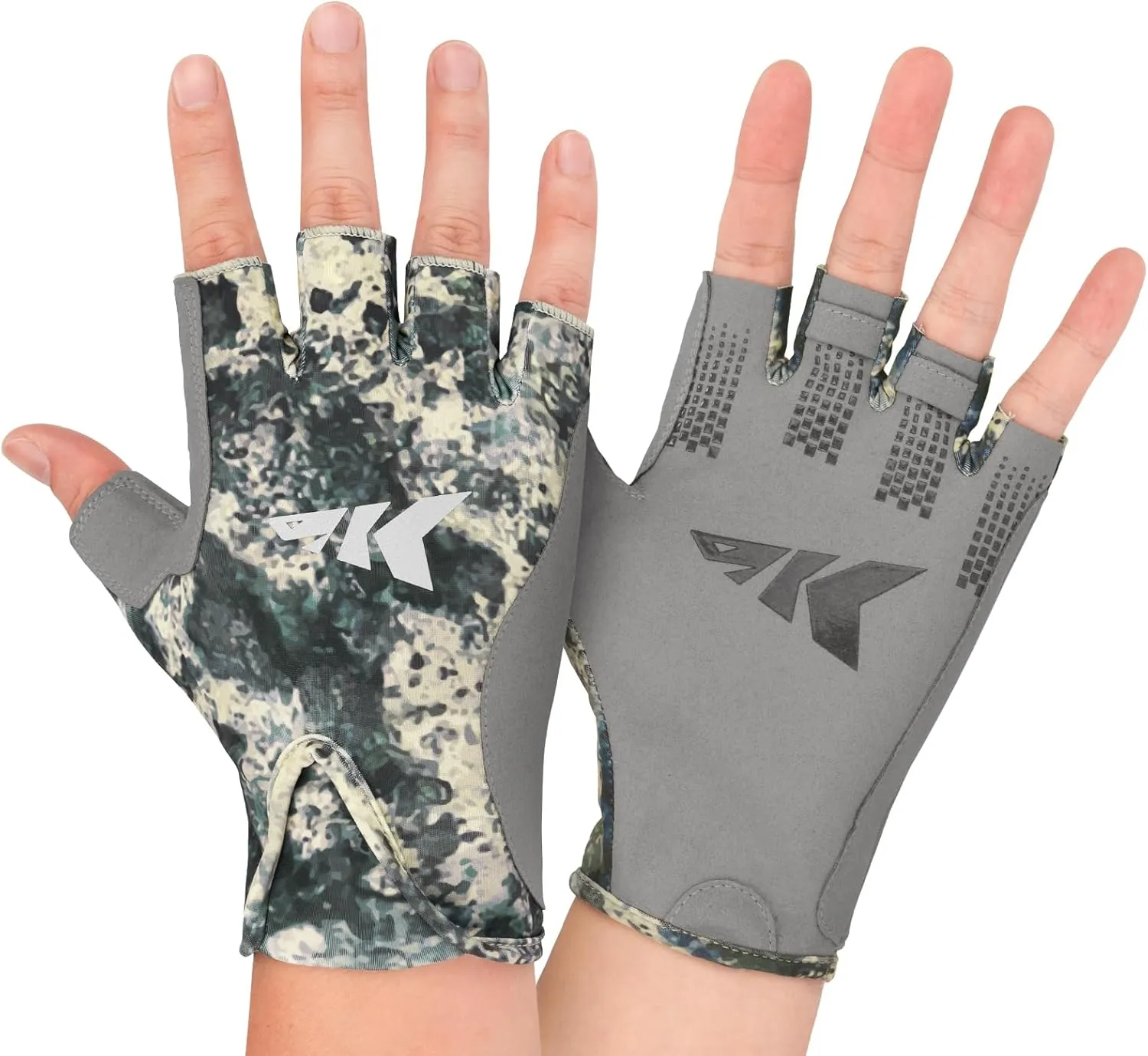 KastKing Gill Raker II Gloves, UPF 50 FrostWeave Yarn Cooling Fabric, Non-Slip Grip, Quick-Dry, Short Cuff Comfort, Reflective Logo, Fishing, Hiking, Outdoors