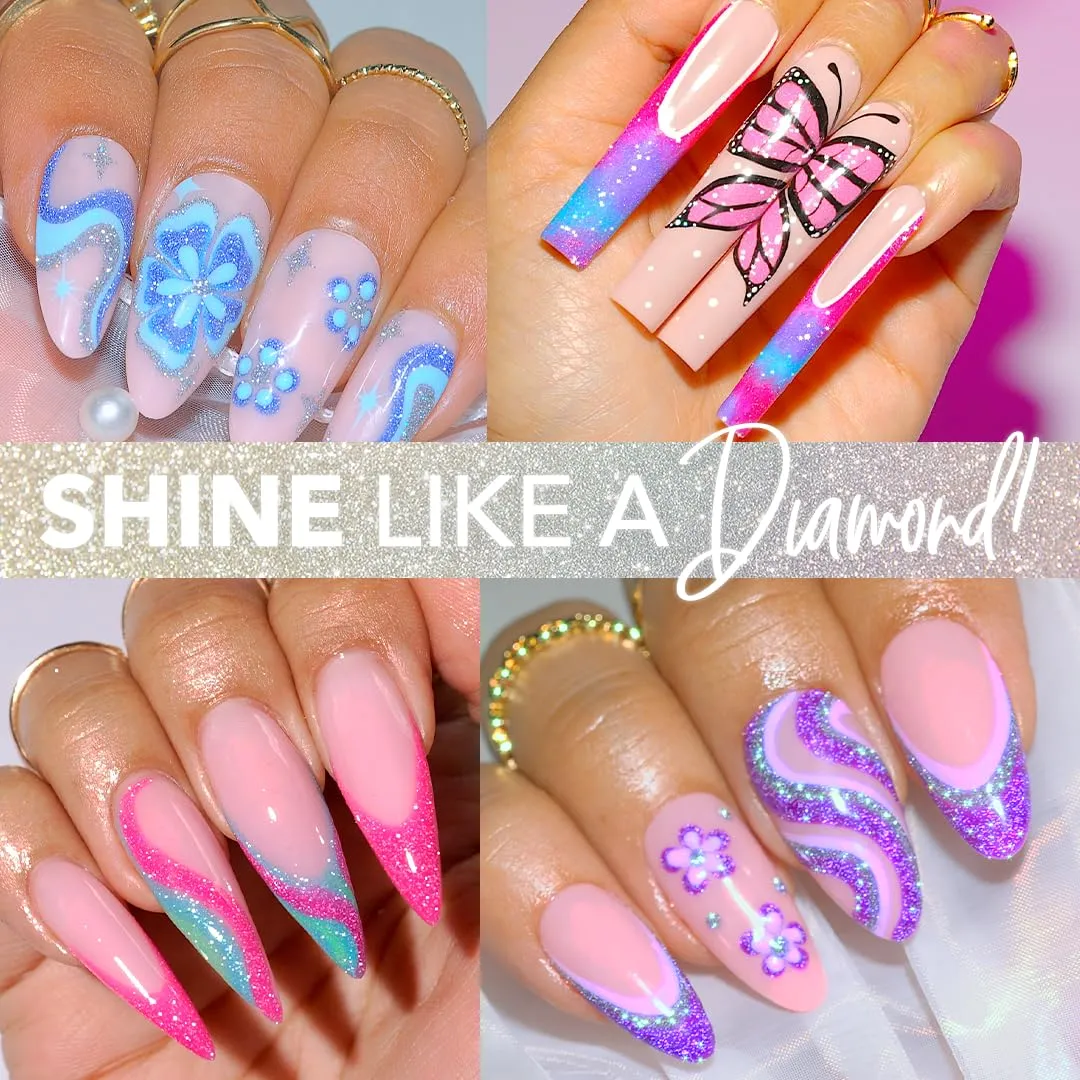 KIARA SKY Gel Polish DiamondFX Reflective Glitter Soak Off with Sparkle Diamond dust effect 0.5 fl oz, Bubble Gem (purple)