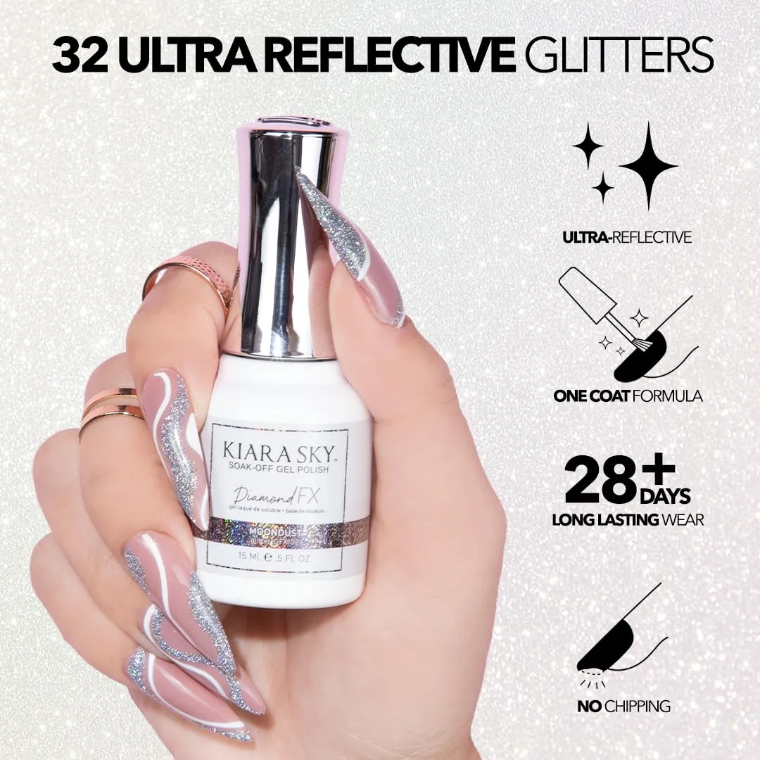 KIARA SKY Gel Polish DiamondFX Reflective Glitter Soak Off with Sparkle Diamond dust effect 0.5 fl oz, Bubble Gem (purple)