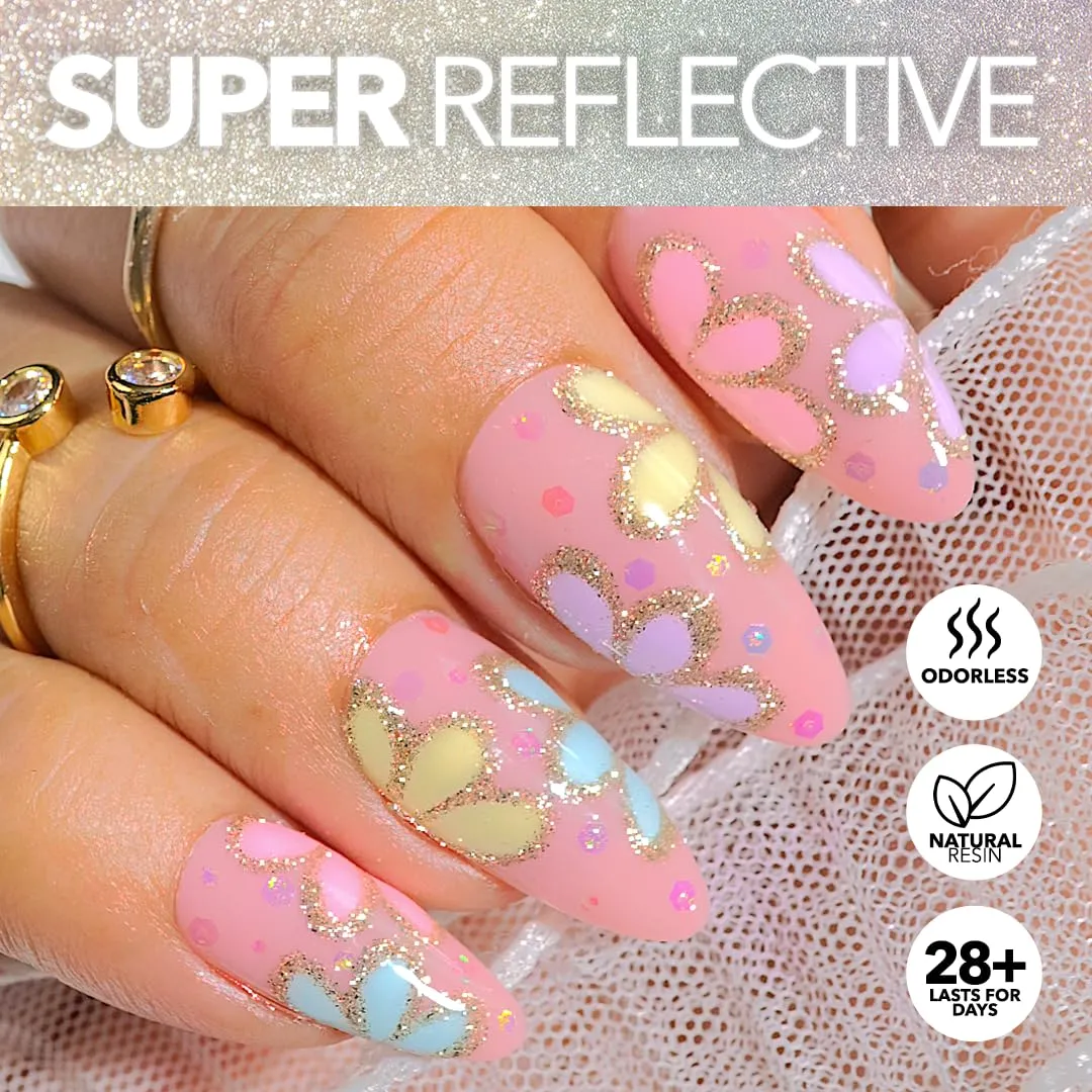 KIARA SKY Gel Polish DiamondFX Reflective Glitter Soak Off with Sparkle Diamond dust effect 0.5 fl oz, Bubble Gem (purple)
