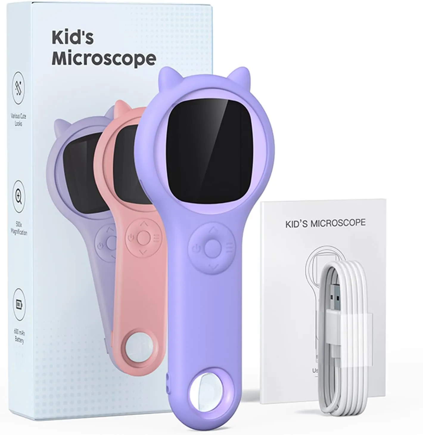 Kid Microscope 500X Handheld Pocket Microscope Kits Lens Science Educational Toy With LED Light Children Toy