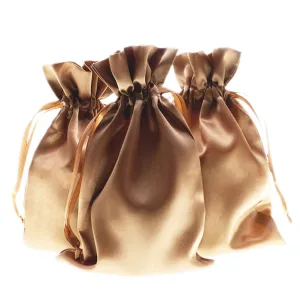 Knitial Brand Old Gold Satin Bags Set of 50