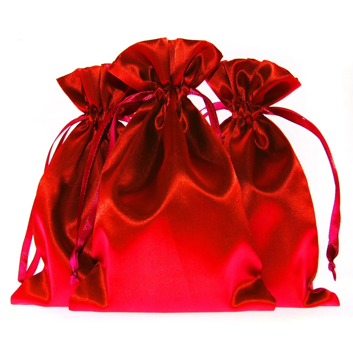 Knitial Brand Red Satin Bags Set of 50