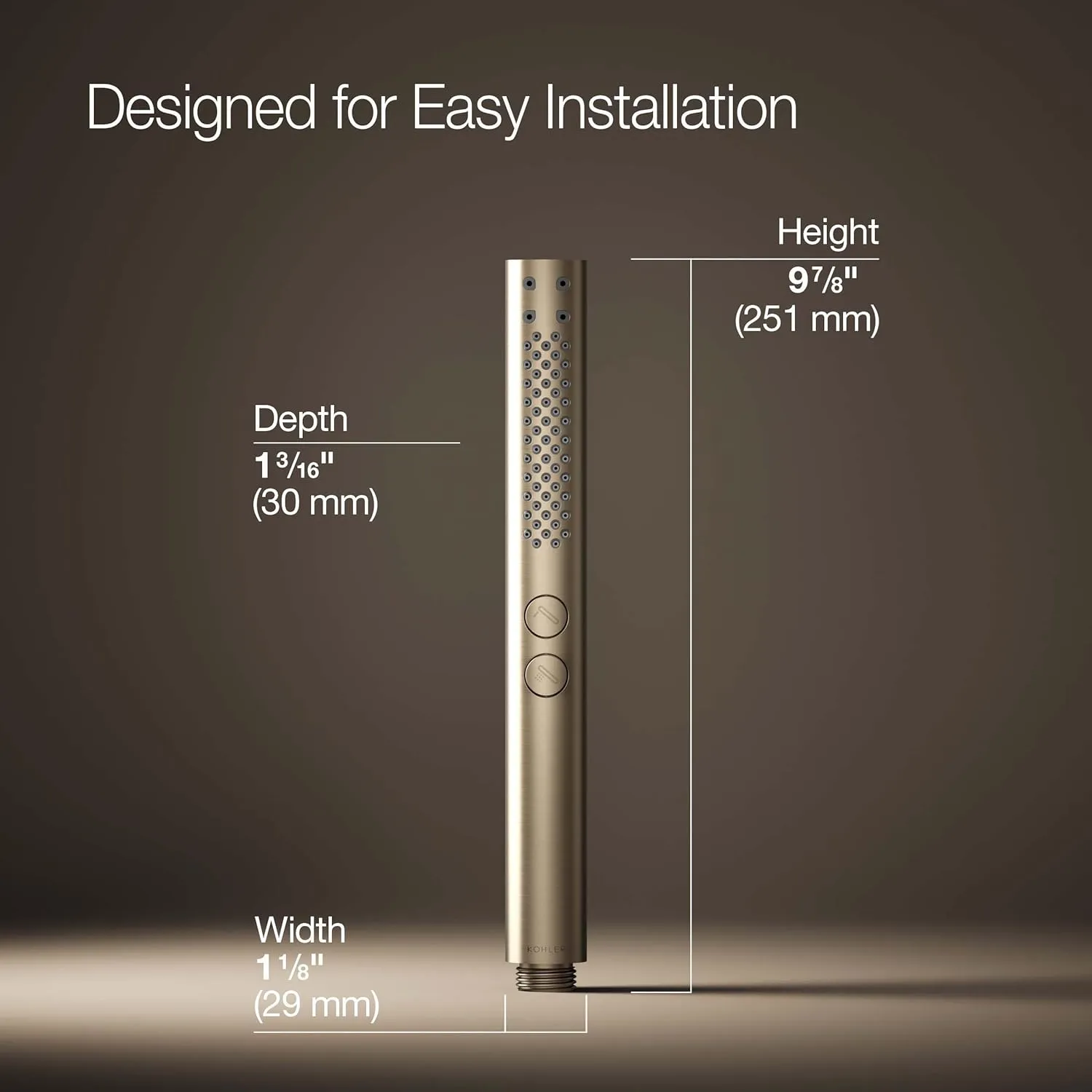 KOHLER 21335-RGD Shift   Round Two-Function Handshower, Handheld Showerhead with 2 Spray Settings, 2.5 GPM, Vibrant Brushed Bronze