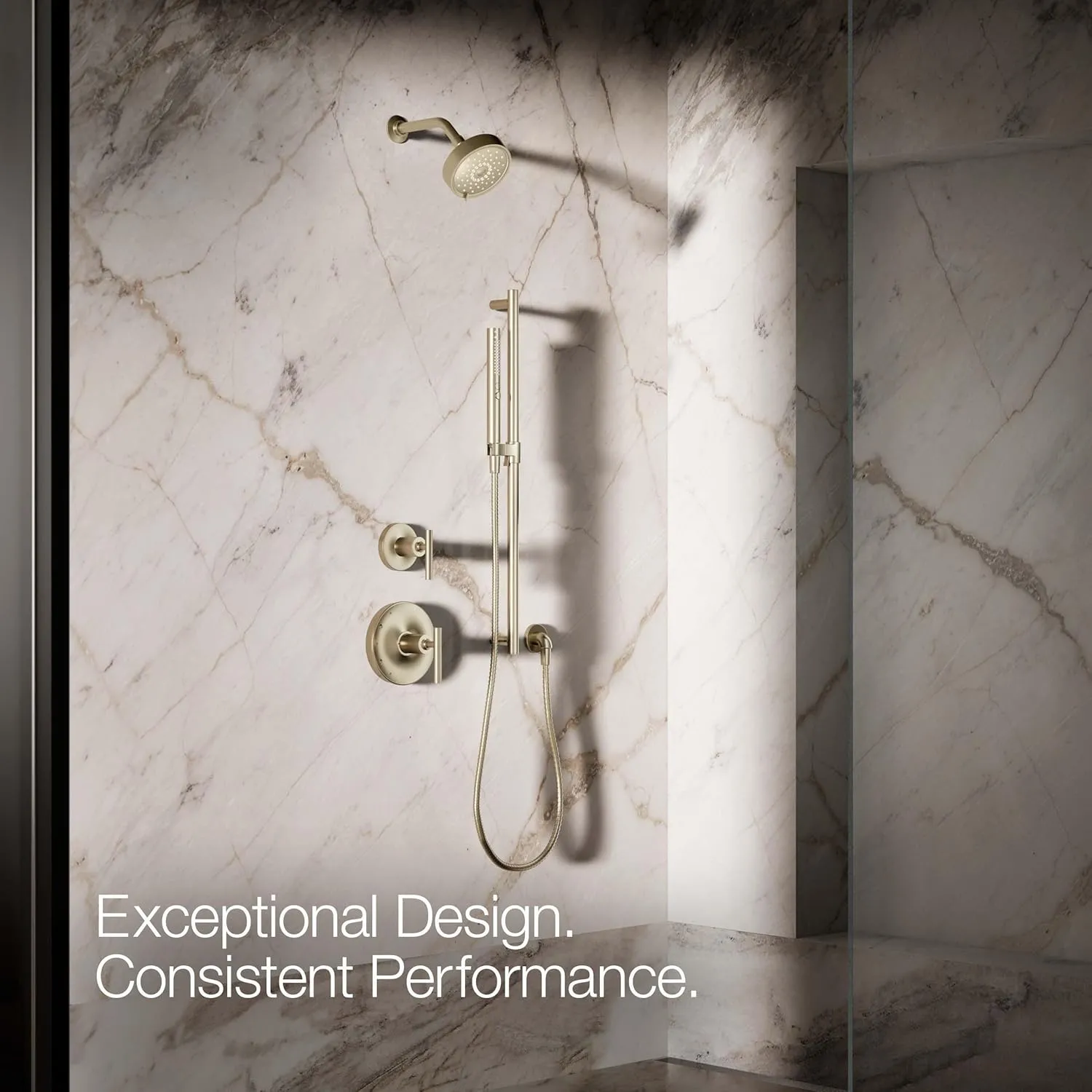 KOHLER 21335-RGD Shift   Round Two-Function Handshower, Handheld Showerhead with 2 Spray Settings, 2.5 GPM, Vibrant Brushed Bronze