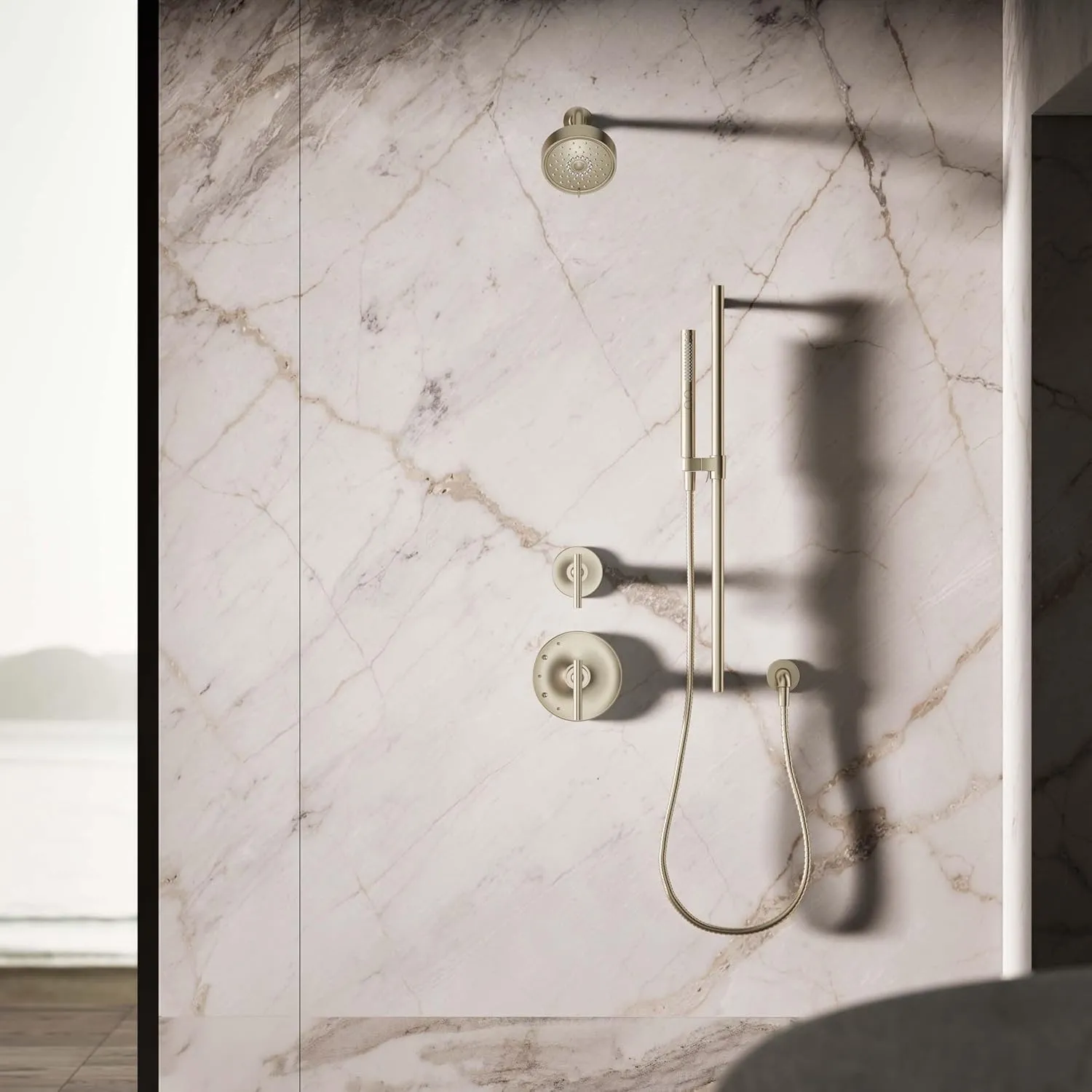 KOHLER 21335-RGD Shift   Round Two-Function Handshower, Handheld Showerhead with 2 Spray Settings, 2.5 GPM, Vibrant Brushed Bronze