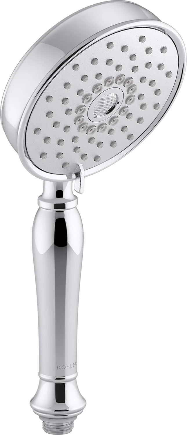 KOHLER 22163-CP Bancroft Multi-Function Handshower, Handheld Showerhead with 3 Spray Settings, 2.5 GPM, Polished Chrome