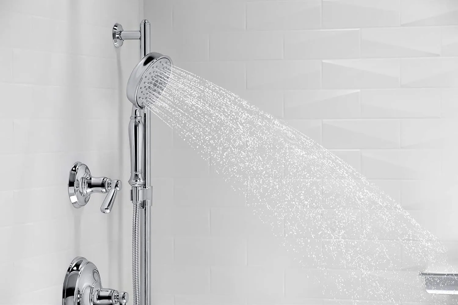 KOHLER 22163-CP Bancroft Multi-Function Handshower, Handheld Showerhead with 3 Spray Settings, 2.5 GPM, Polished Chrome