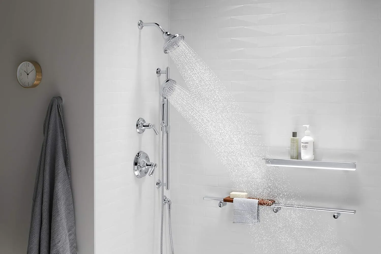 KOHLER 22163-CP Bancroft Multi-Function Handshower, Handheld Showerhead with 3 Spray Settings, 2.5 GPM, Polished Chrome