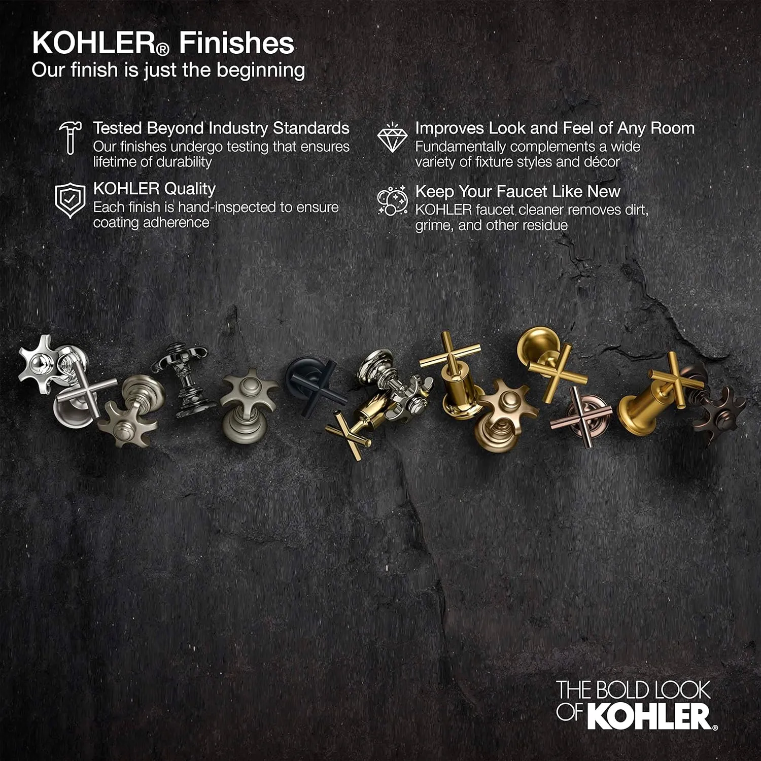 KOHLER 22163-PB Bancroft Multi-Function Handshower, Handheld Showerhead with 3 Spray Settings, 2.5 GPM, Vibrant Polished Brass
