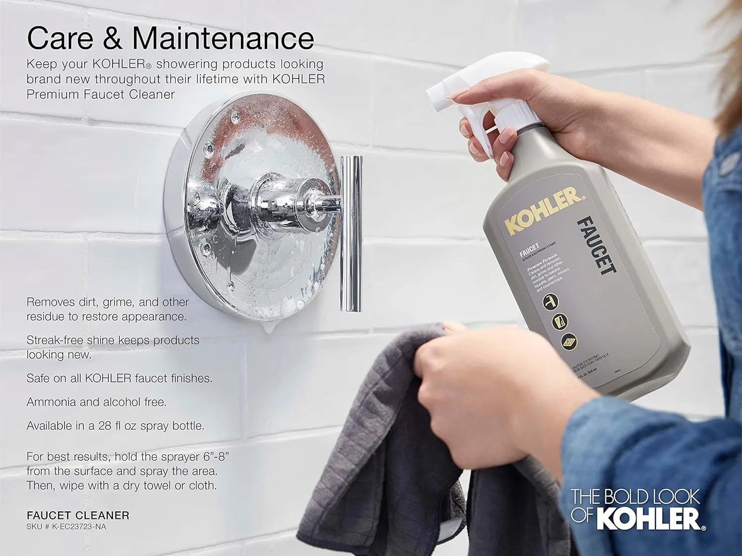 KOHLER 22163-PB Bancroft Multi-Function Handshower, Handheld Showerhead with 3 Spray Settings, 2.5 GPM, Vibrant Polished Brass