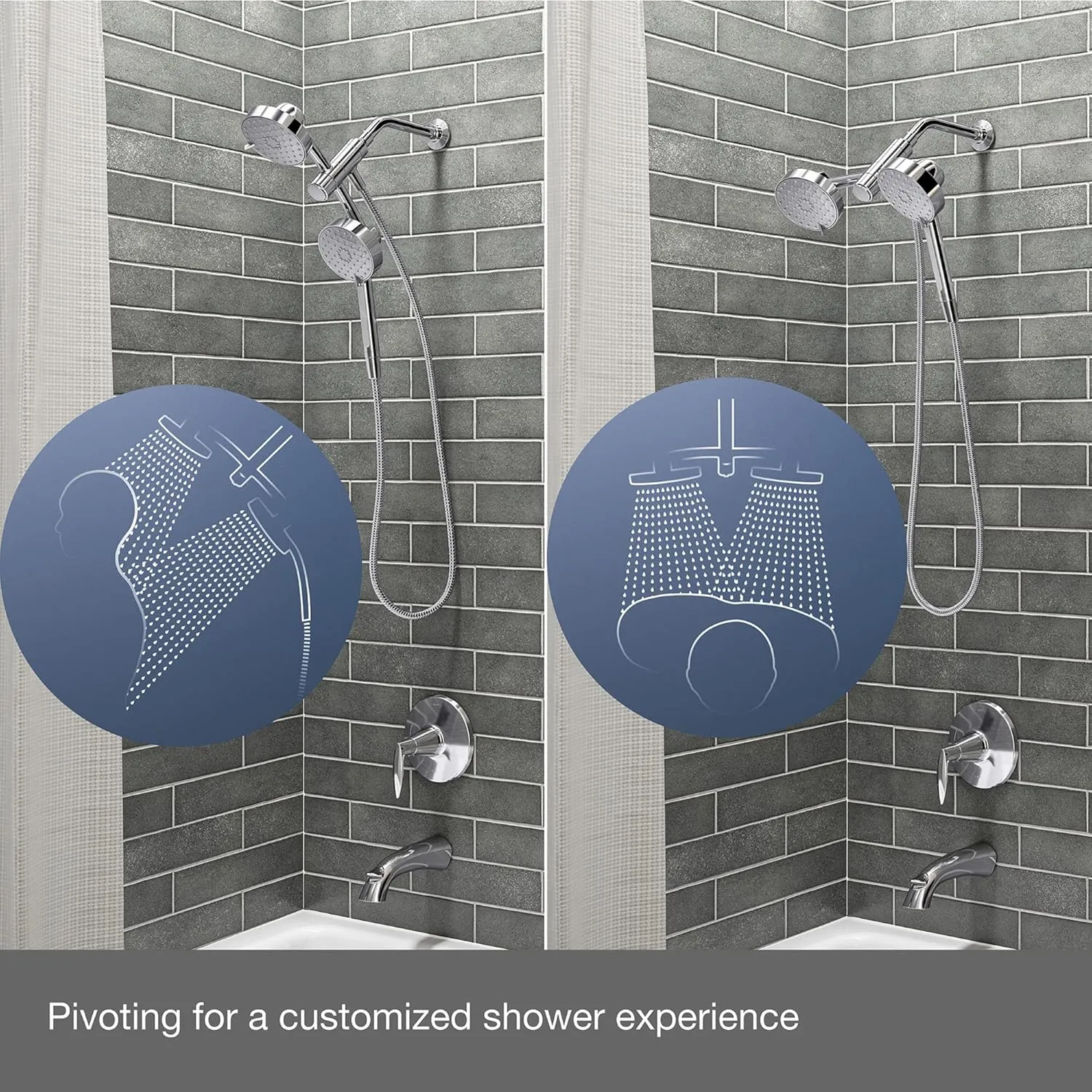 KOHLER 23218-CP Awaken 17 in 1 Multifunction Shower Combo Kit, 2-in-One, Polished Chrome
