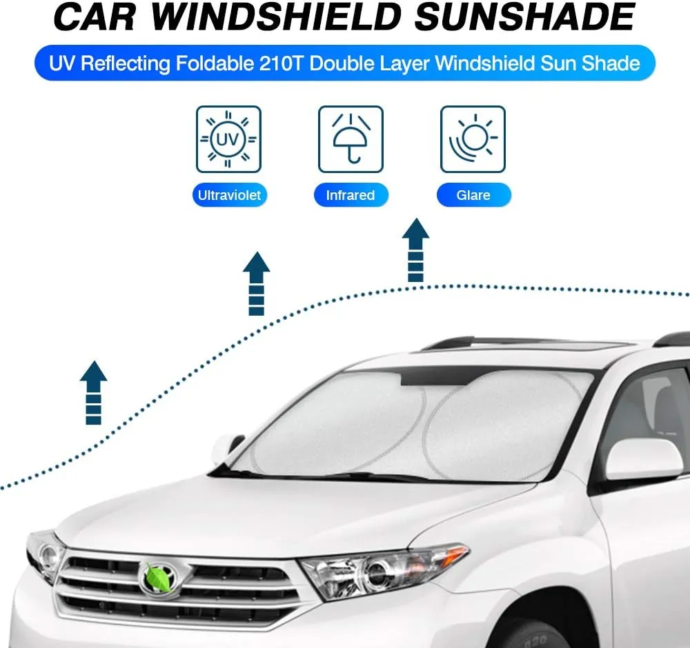 KUST Custom Fit Windshield Sun Shade for 2008-2013 Toyota Highlander Sunshade Foldable Sun Visor Protector Blocks UV Rays Keep Your Car Cooler
