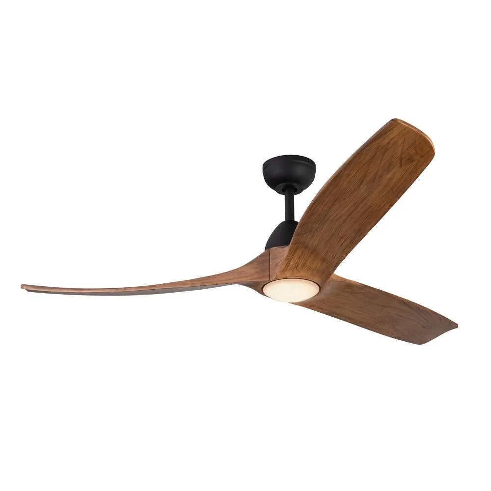 Kuzco Lighting BAYLOR CF97860-MB/NW Smart Ceiling Fan - Matte Black Natural Wood