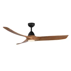 Kuzco Lighting BAYLOR CF97860-MB/NW Smart Ceiling Fan - Matte Black Natural Wood