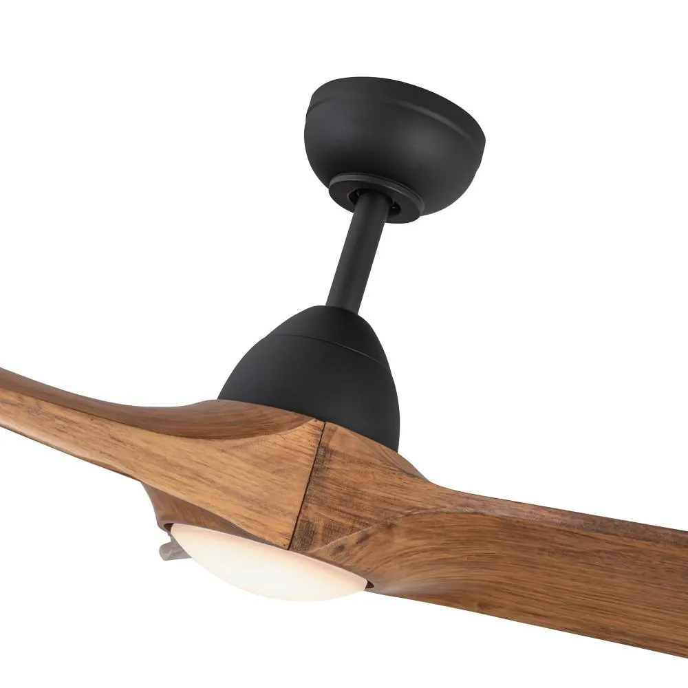 Kuzco Lighting BAYLOR CF97860-MB/NW Smart Ceiling Fan - Matte Black Natural Wood