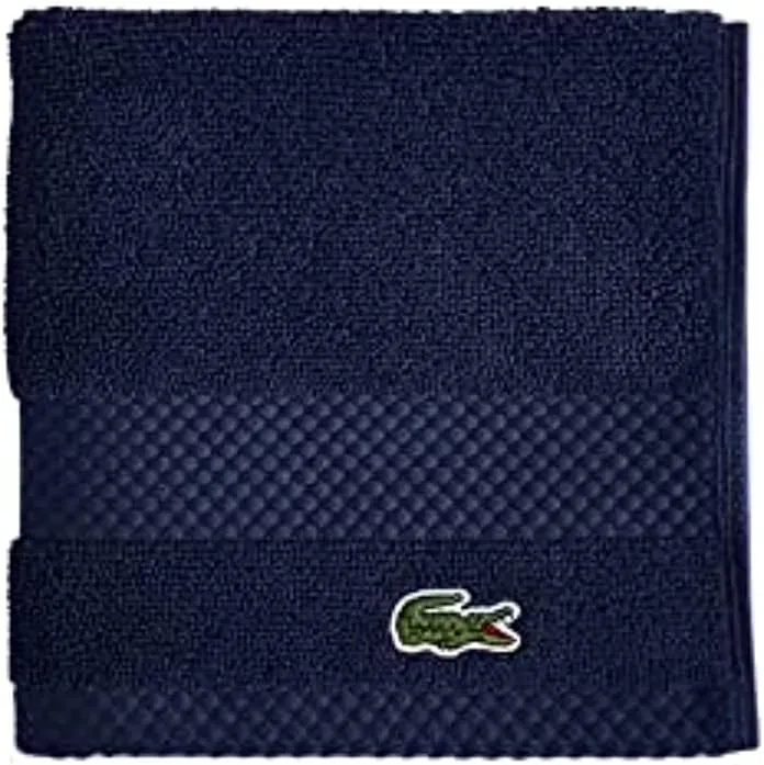 Lacoste Heritage Supima Cotton Wash Cloth, Navy, 13" x 13"