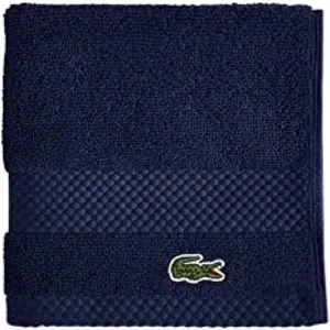 Lacoste Heritage Supima Cotton Wash Cloth, Navy, 13" x 13"